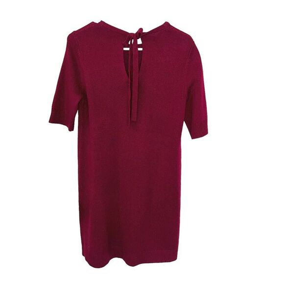 Theory 100% Cashmere Audrielle Red Knit Mini Sweater Dress Half Sleeve S - Picture 6 of 10